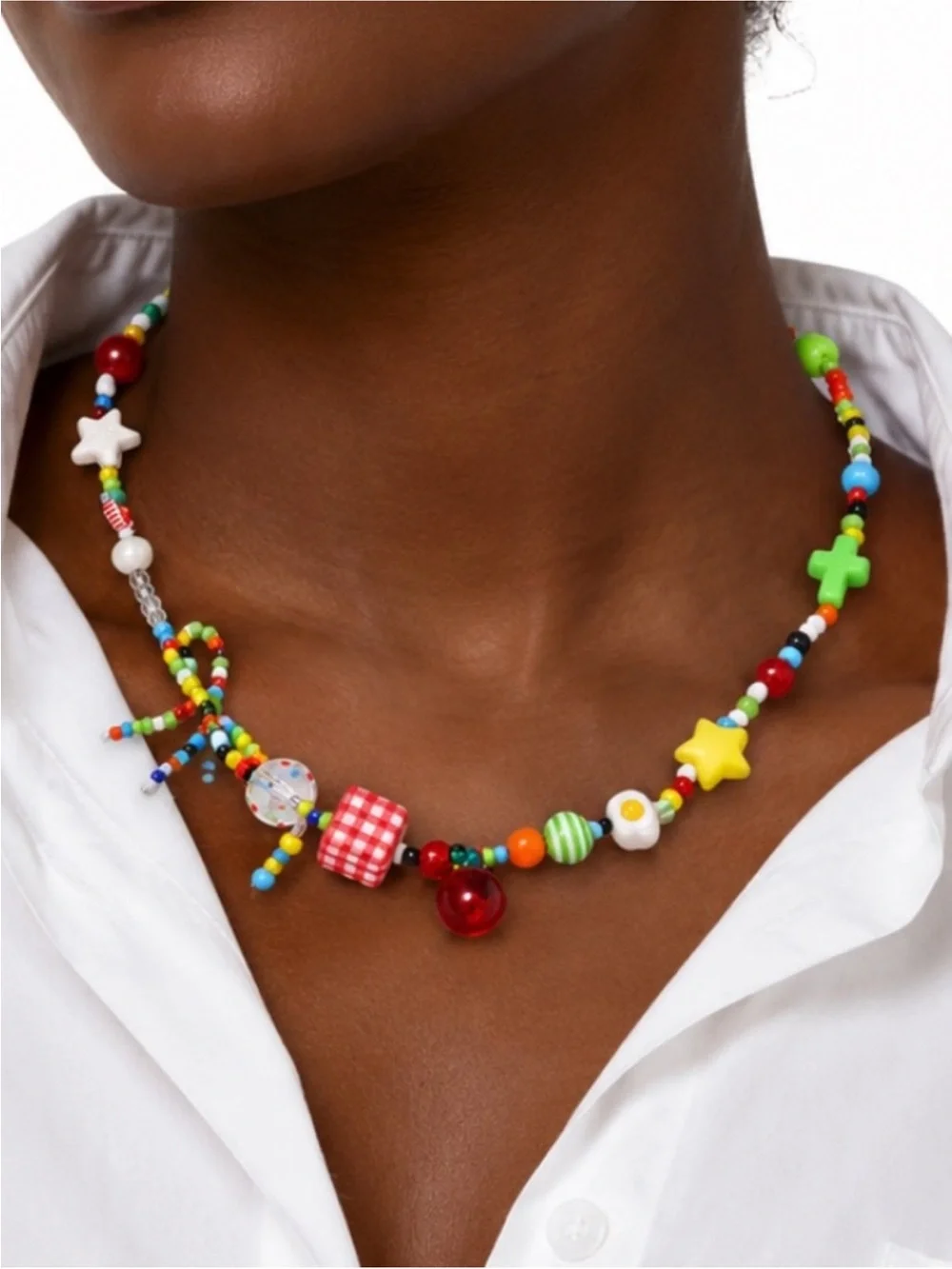 New! Y2K Beaded Dopamine Necklace NWOT 1078
